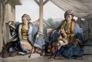 Pacha van Thessalië, zoon van Veli en Mehemet, jongere zoon Ali Cebelerr, Visir de Janina - Plaat IV, gegraveerd door Lemercier uit 